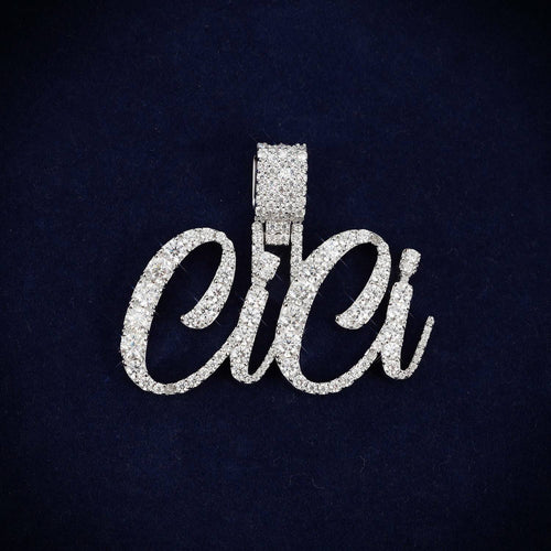 CiCi Custom Moissanite Name Pendant 14K Gold icecartel main