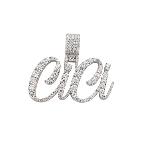 CiCi Custom Moissanite Name Pendant 14K Gold icecartel white