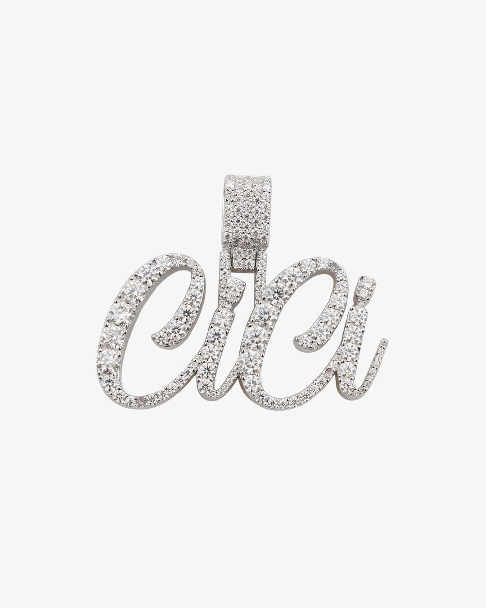 CiCi Custom Moissanite Name Pendant 14K Gold icecartel white