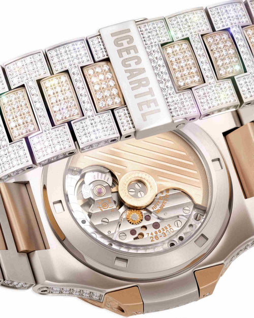 Circle Face Moissanite Watch 14K Gold Rose px bot