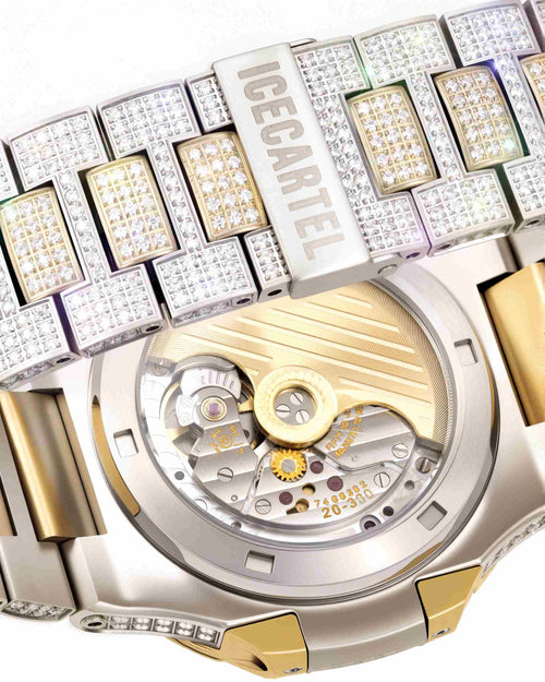 Circle Face Moissanite Watch 14K Yellow Gold px bottom