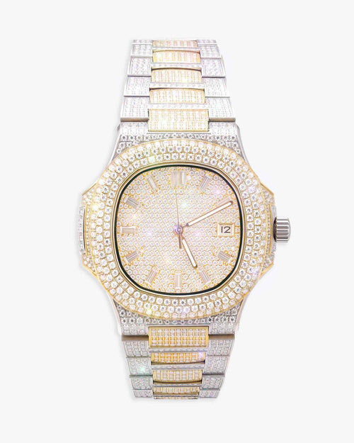 Circle Face Moissanite Watch 14K Yellow Gold px main