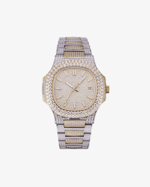Circle Face Moissanite Watch 14K Yellow Gold px
