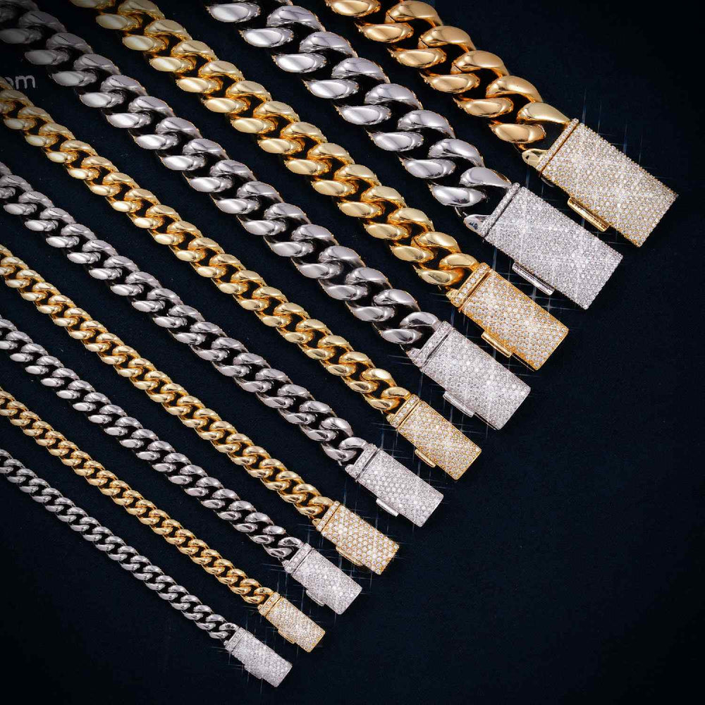 Cuban Link Chain with Iced Clasp 14K Gold ends icecartel