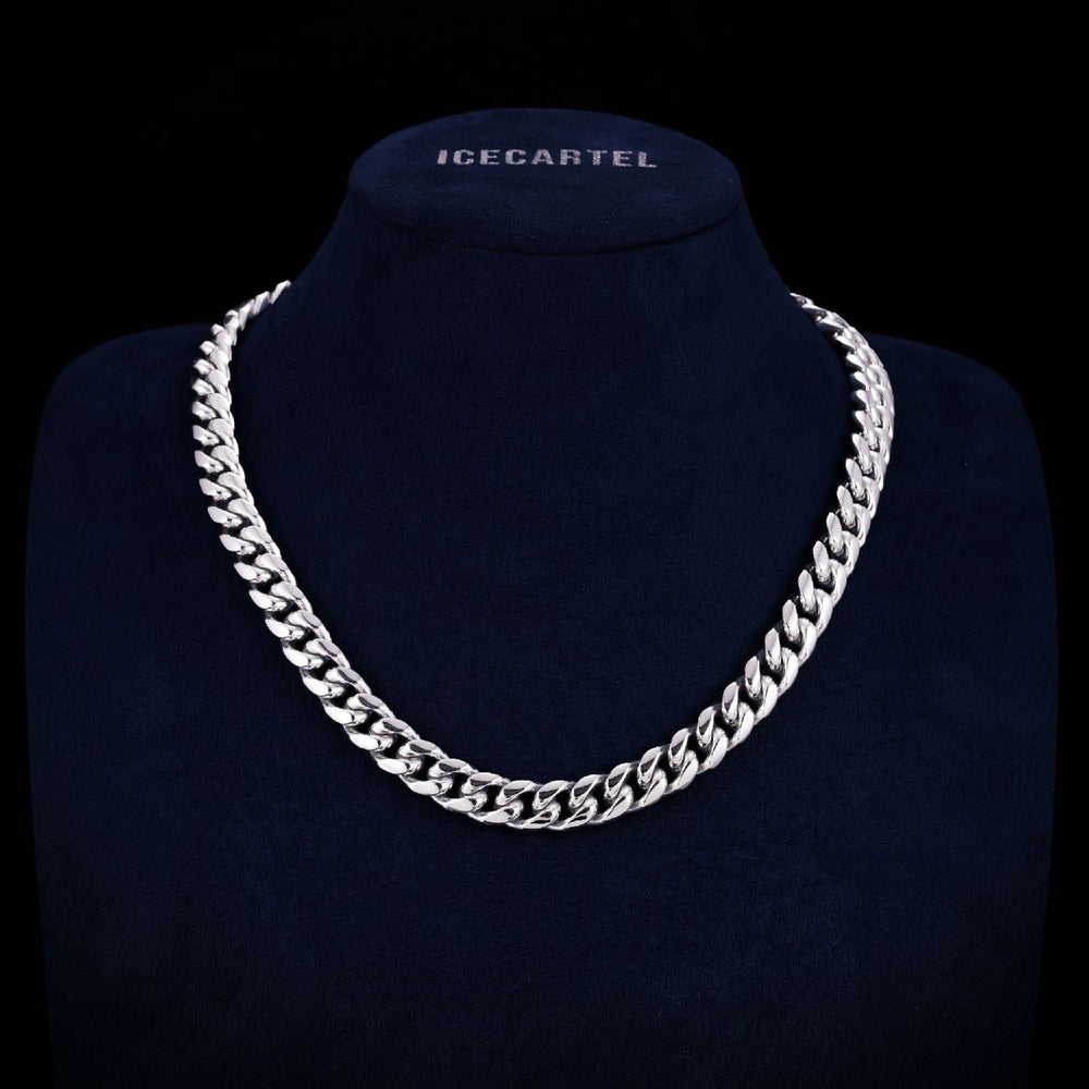 Cuban Link Chain with Iced Clasp 14K Silver Gold icecartel 12MM