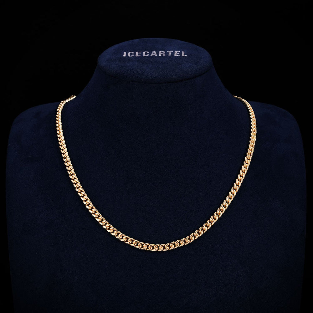 Cuban Link Chain with Iced Clasp 14K Yellow Gold icecartel 6MM