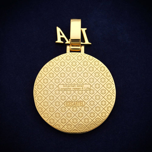 Custom 1416 Moissanite Circle Pendant 14K Gold icecartel back