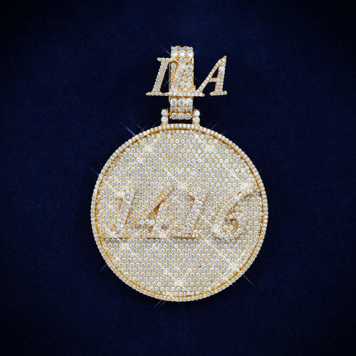 Custom 1416 Moissanite Circle Pendant 14K Gold icecartel main