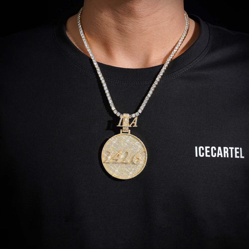 Custom 1416 Moissanite Circle Pendant 14K Gold icecartel model