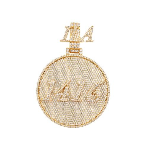 Custom 1416 Moissanite Circle Pendant 14K Gold icecartel white