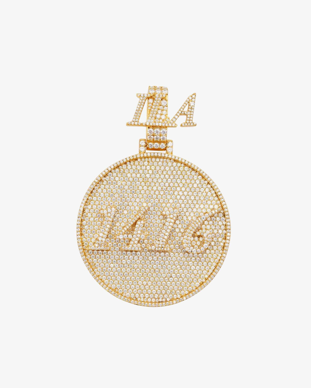 Custom 1416 Moissanite Circle Pendant 14K Gold icecartel white
