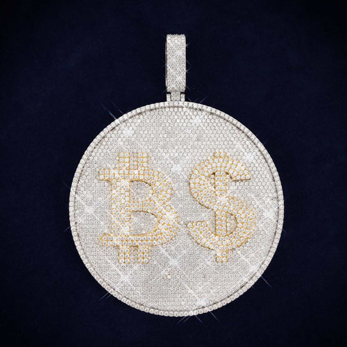 Custom BS Moissanite Circle Pendant 14K Gold icecartel main