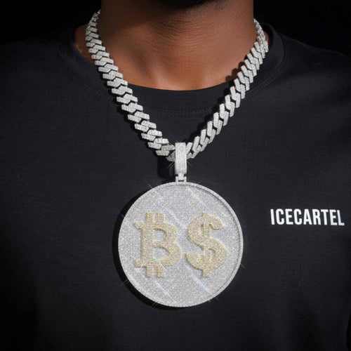 Custom BS Moissanite Circle Pendant 14K Gold icecartel model1