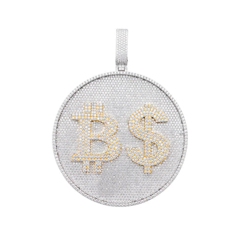 Custom BS Moissanite Circle Pendant 14K Gold icecartel white