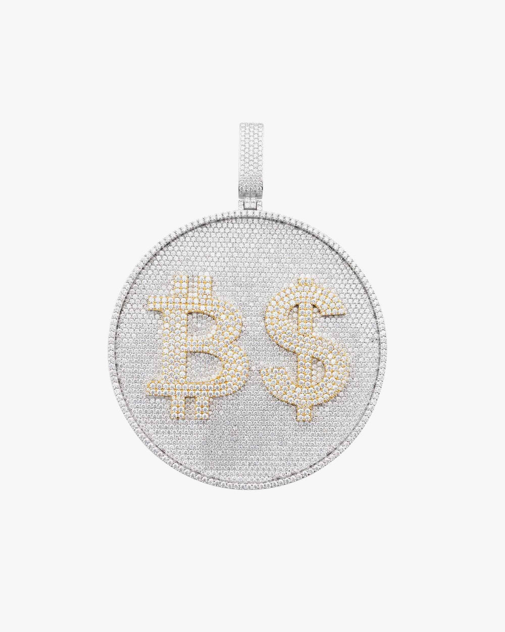 Custom BS Moissanite Circle Pendant 14K Gold icecartel white
