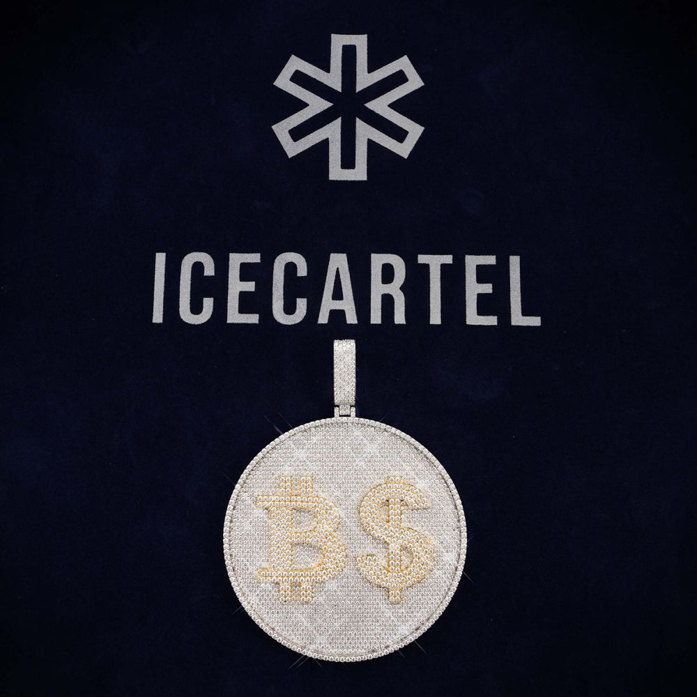 Custom BS Moissanite Circle Pendant 14K Gold icecartel