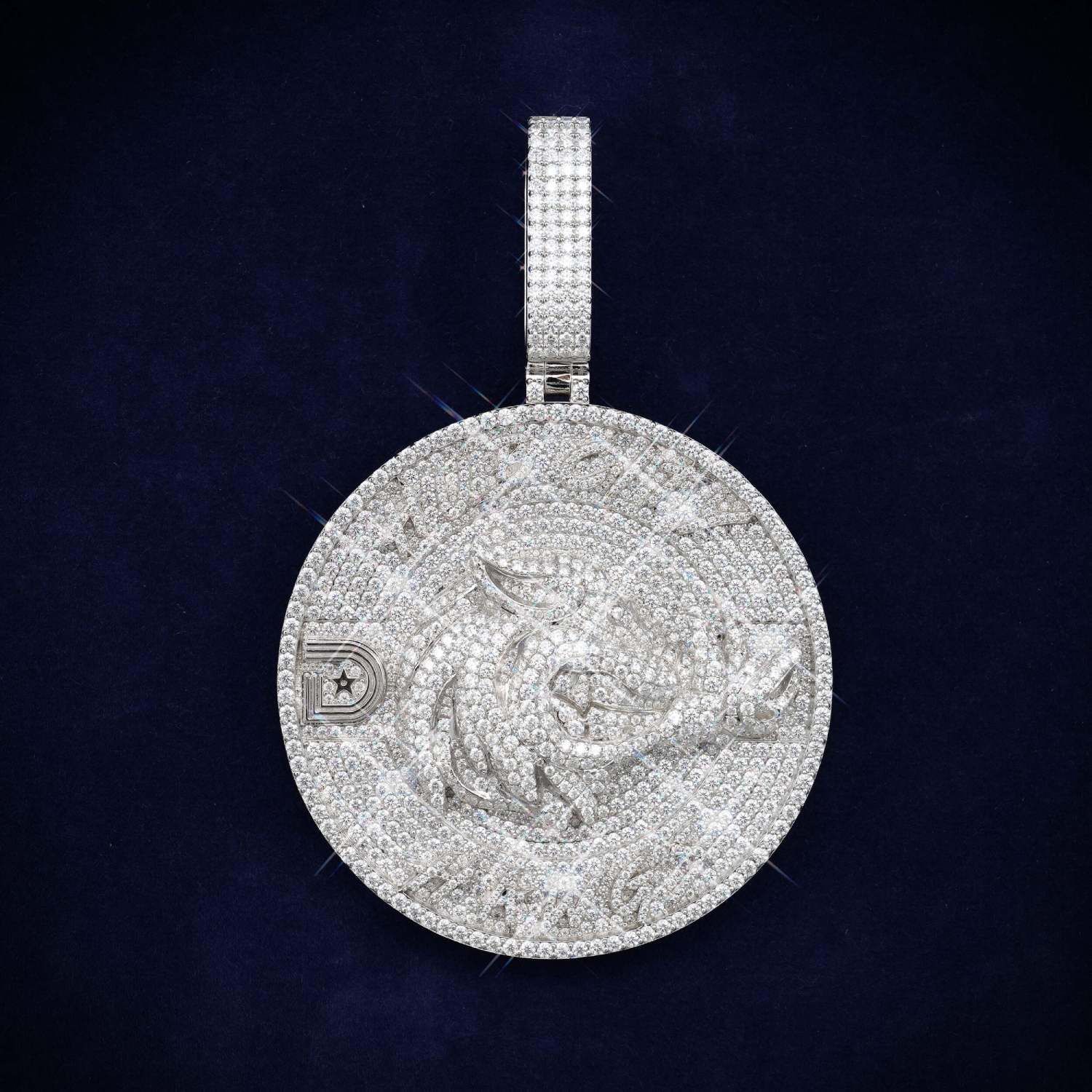 Custom HUB CITY Moissanite Circle Pendant 14K Gold icecartel main