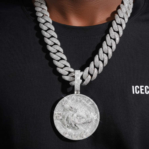 Custom HUB CITY Moissanite Circle Pendant 14K Gold icecartel model1