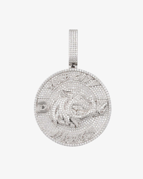 Custom HUB CITY Moissanite Circle Pendant 14K Gold icecartel white