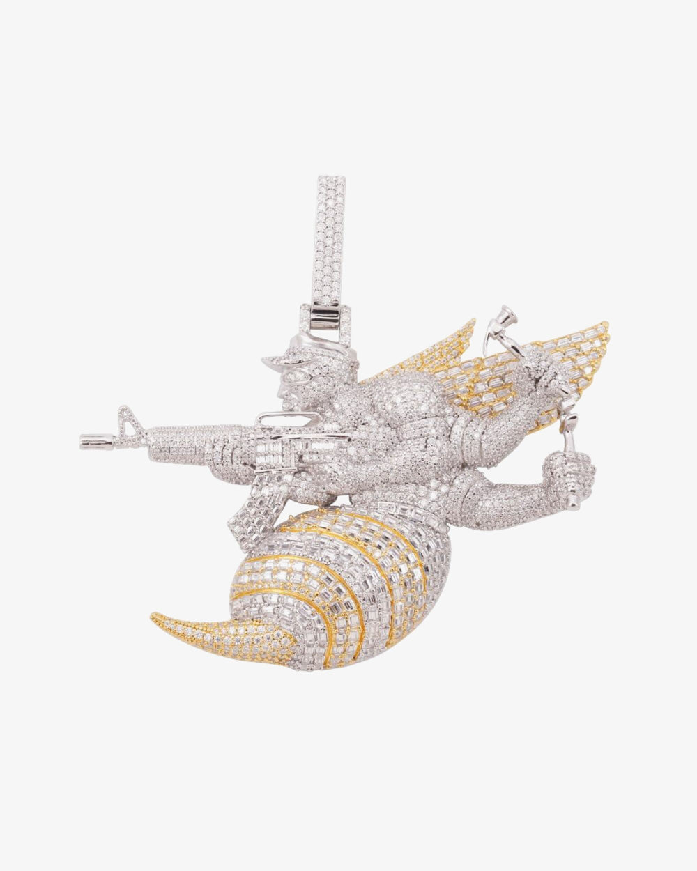 Custom Hornet Pendant 14K Two Tone 3