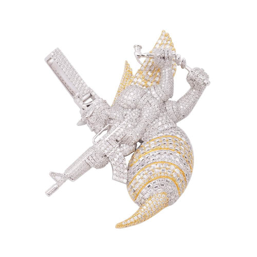 Custom Hornet Pendant 14K Two Tone 4