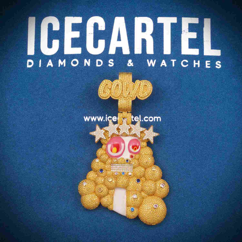 Custom Moissanite 3D Cartoon Pendant 14K Gold icecartel