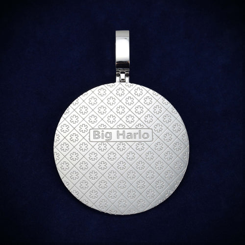 Custom Moissanite BIGHARLO Circle Pendant 14K Gold ICECARTEL BACK