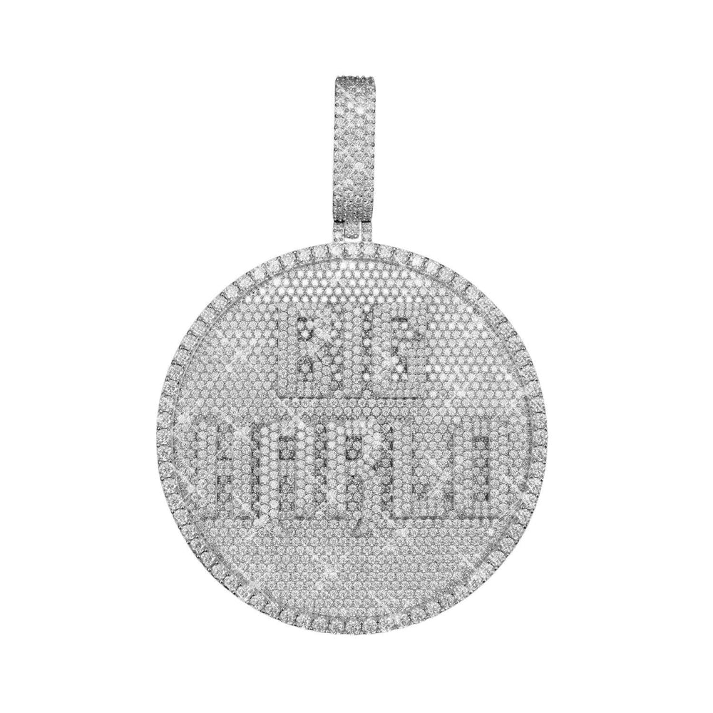 Custom Moissanite BIGHARLO Circle Pendant 14K Gold ICECARTEL model1
