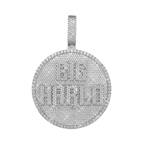 Custom Moissanite BIGHARLO Circle Pendant 14K Gold ICECARTEL model1