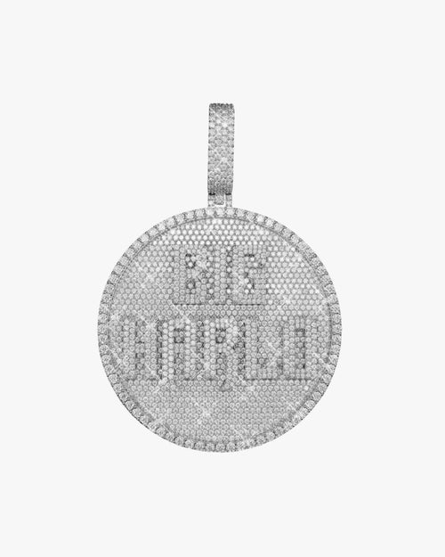 Custom Moissanite BIGHARLO Circle Pendant 14K Gold ICECARTEL model1