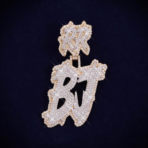 Custom Moissanite BJ Pendant 14K Gold icecartel main