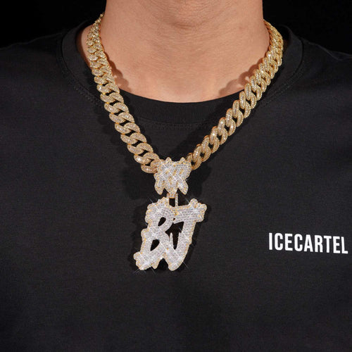 Custom Moissanite BJ Pendant 14K Gold icecartel model