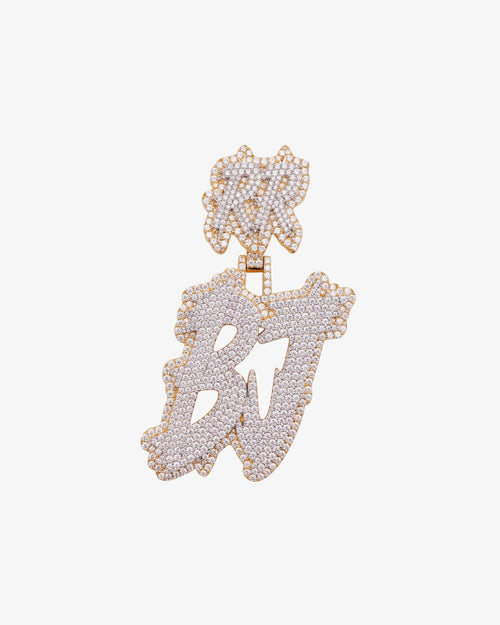 Custom Moissanite BJ Pendant 14K Gold icecartel white