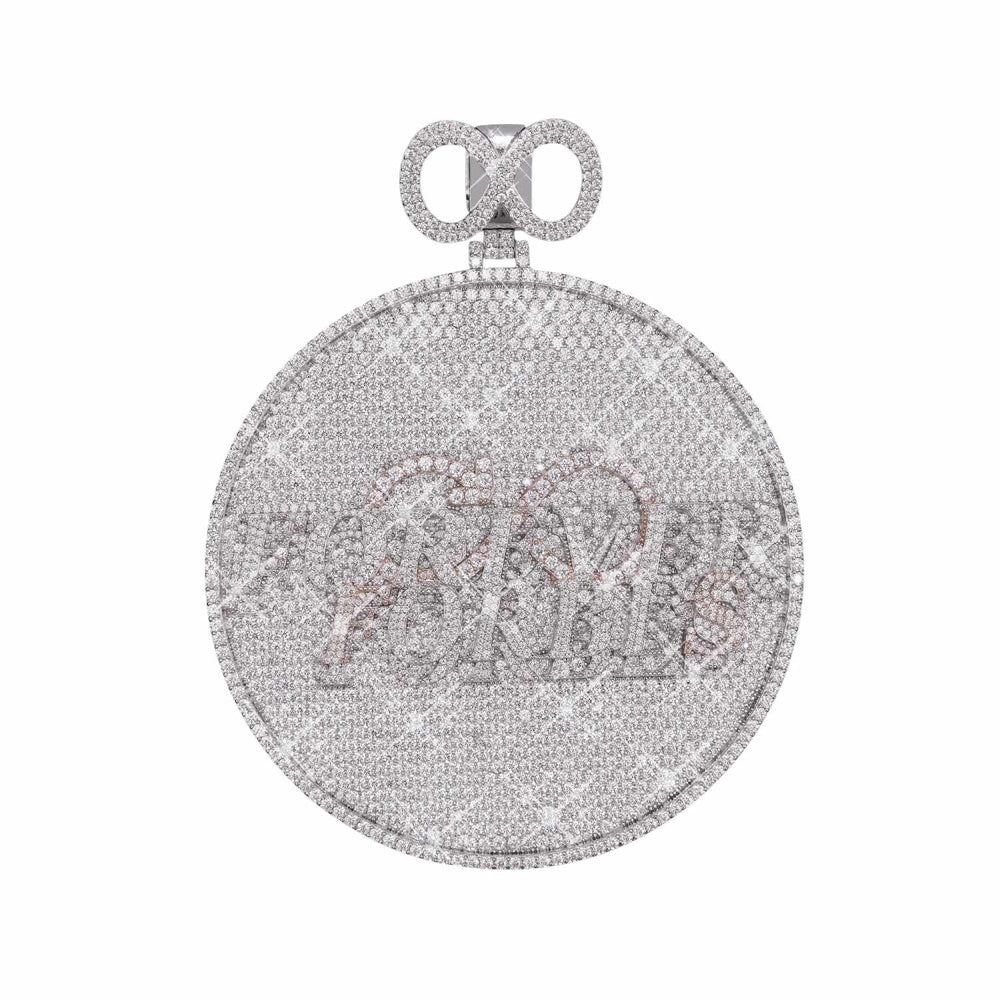 Custom Moissanite Eternity Circle Pendant 14k Gold Icecartel main1