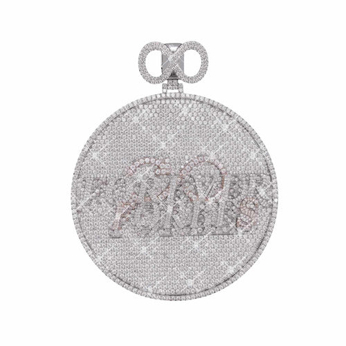 Custom Moissanite Eternity Circle Pendant 14k Gold Icecartel main1