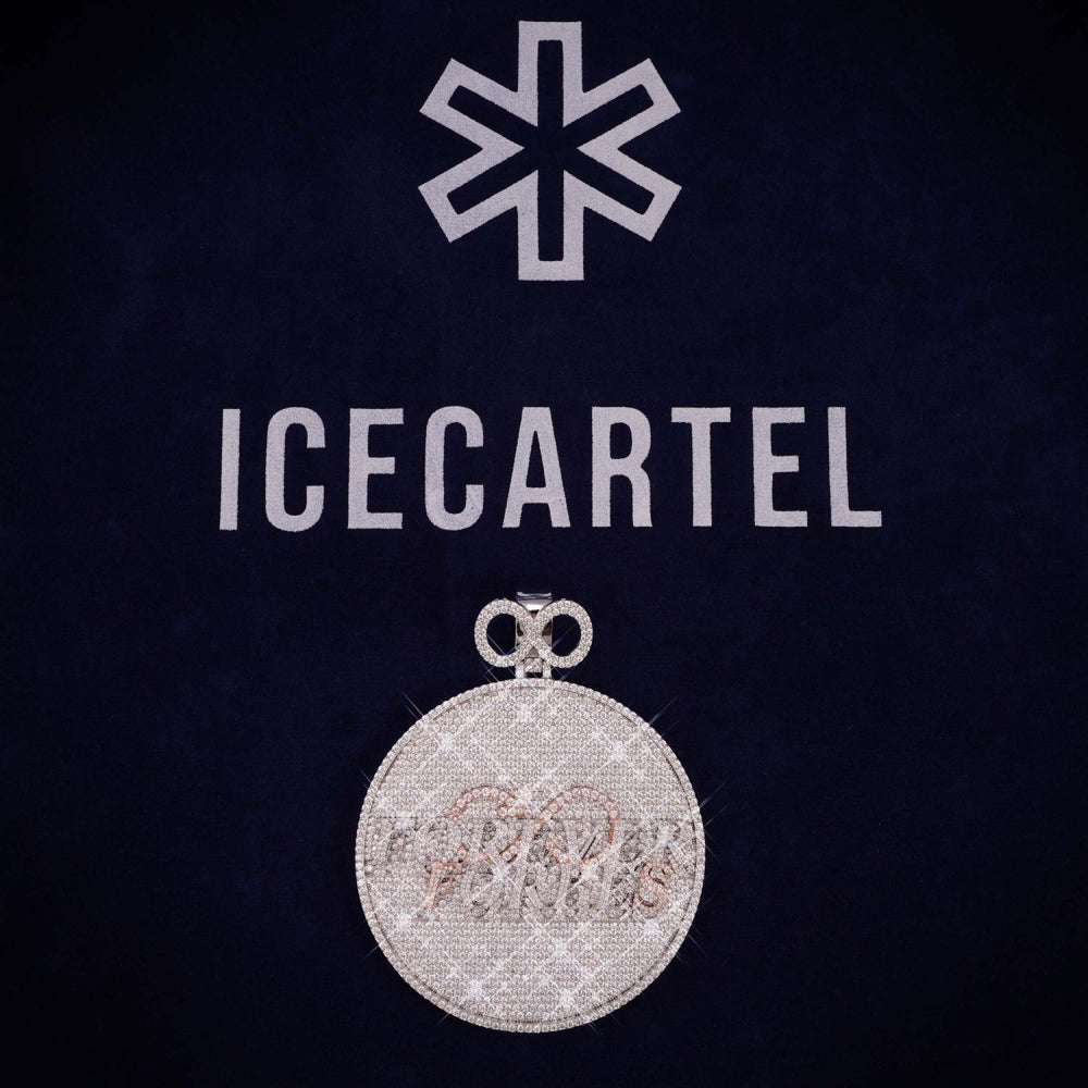 Custom Moissanite Eternity Circle Pendant 14k Gold Icecartel