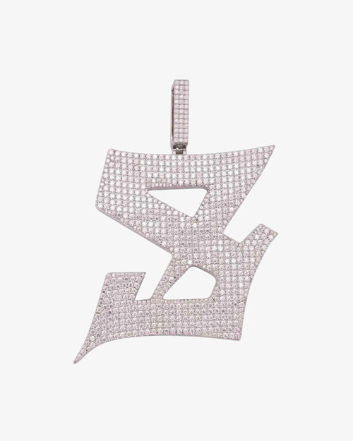 Custom Moissanite Letter "S" Pendant 14K Gold 1