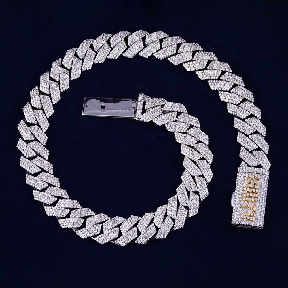 Custom clasp 4 row 20mm moissanite cuban link chain 2