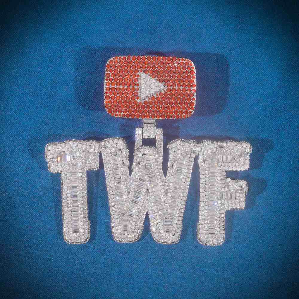 Custom iced out youtube logo pendant 1