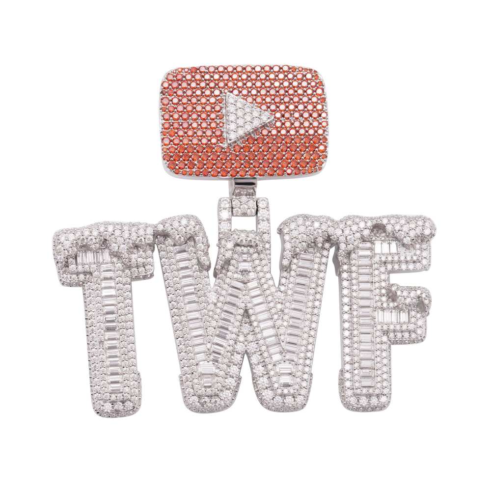 Custom iced out youtube logo pendant 2