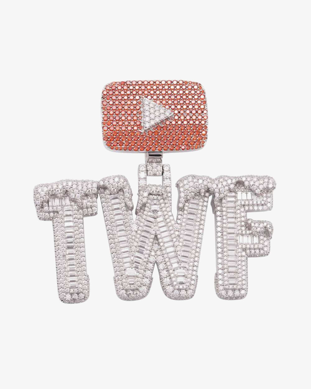Custom iced out youtube logo pendant 2