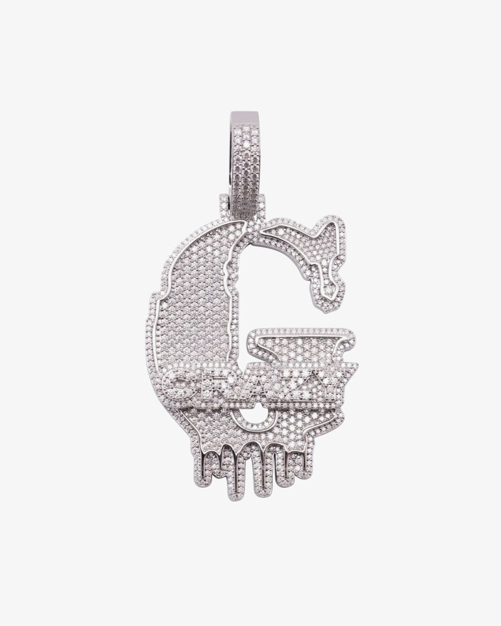 Custom moissanite G Pendant white gold 2