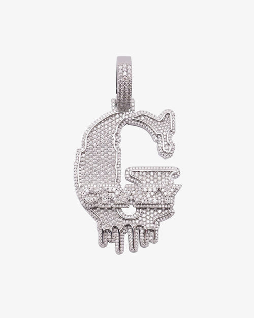 Custom moissanite G Pendant white gold 2