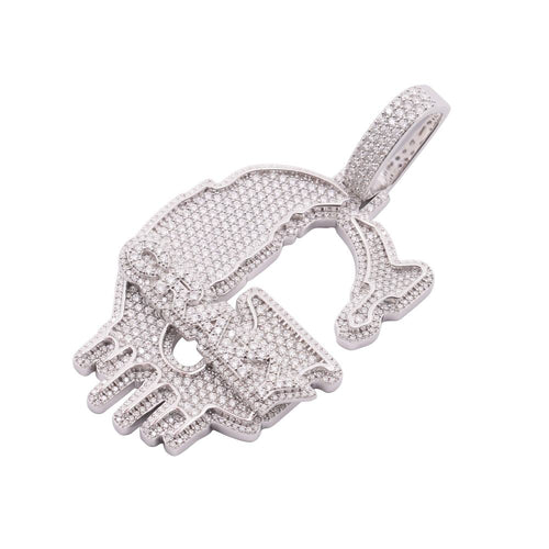 Custom moissanite G Pendant white gold 3