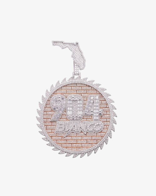 Custom moissanite circle pendant rose gold 2