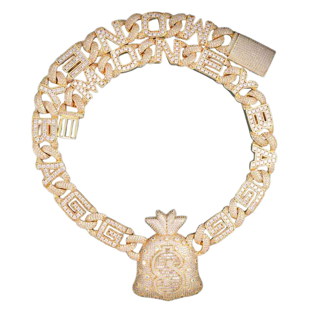 Custom Moneybag Chain Pendant 14K Gold clean1