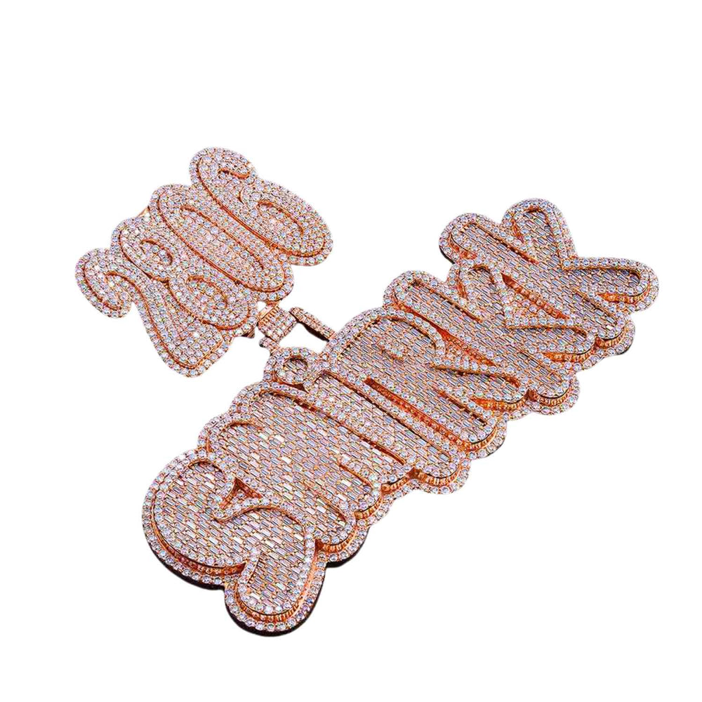 Custom vvs moissanite rose gold pendant real1