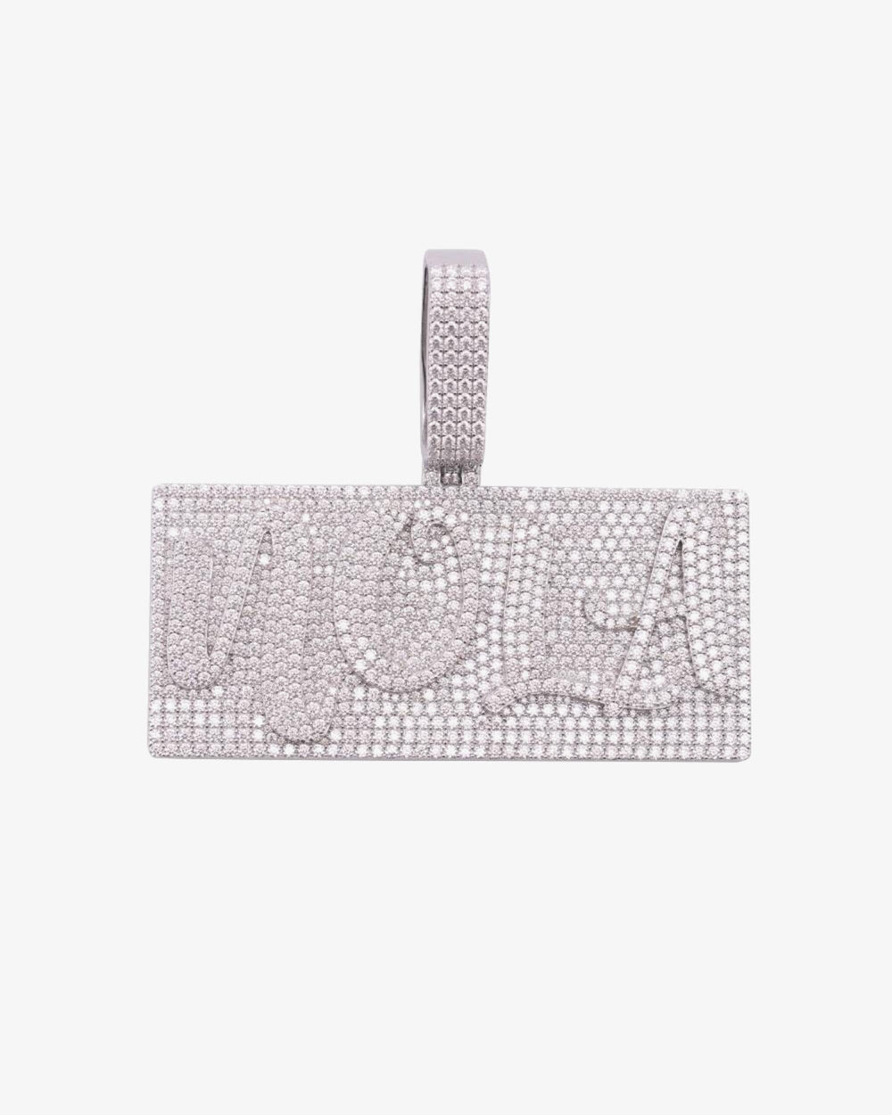 Customized moissanite rectangle pendant 2