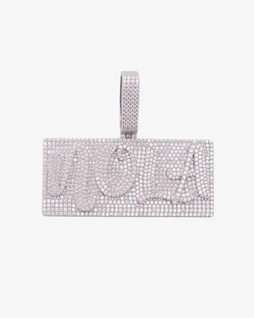 Customized moissanite rectangle pendant 2