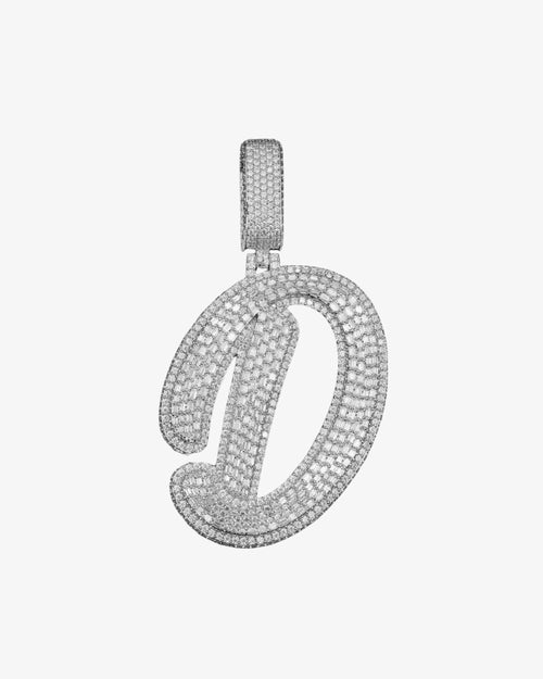 "D" Custom Moissanite Pendant 14K Gold 1